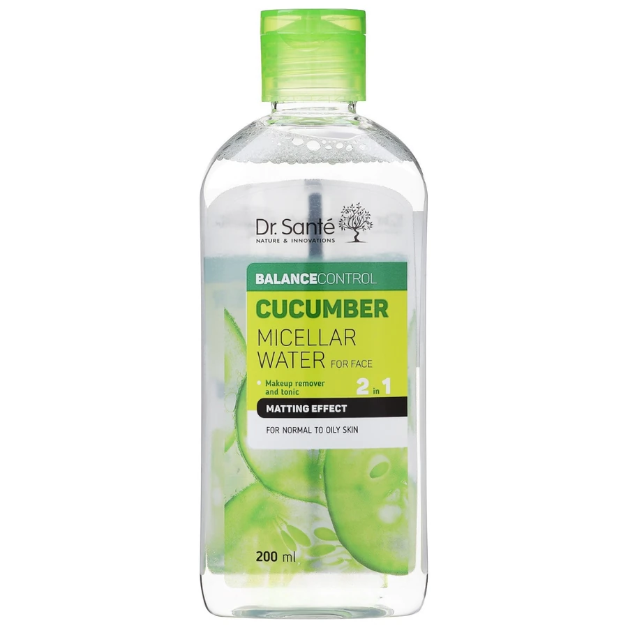 Міцелярна вода для обличчя 2 в 1 Dr.Sante Cucumber Balance Control Micellar Water Огірок 200 мл