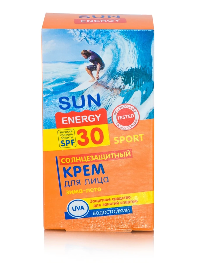 Sun Energy Sport Waterproof Sunscreen Face Winter-Summer SPF 30 30мл