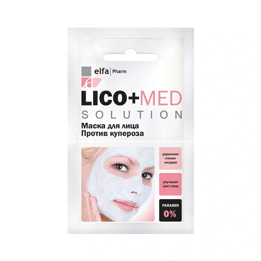 Маска для обличчя проти куперозу Elfa Pharm Lico+Med Face Mask Against Rosacea 20 мл