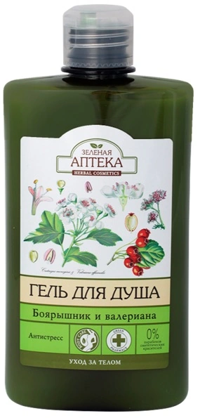 Гель для душу Глог і валеріана Зелена аптека Shower Gel Hawthorn and Valerian 400мл