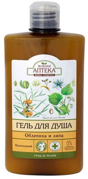 Гель для душу Обліпиха та липа Зелена аптека Shower Gel Sea Buckthorn and Linden 400мл
