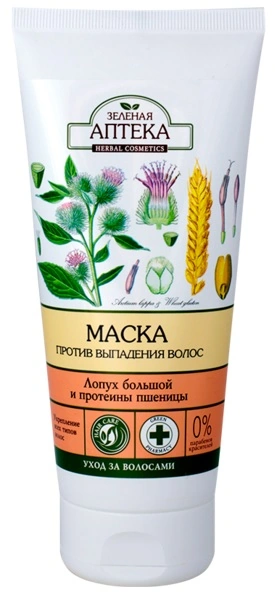 Зелена аптека Hair Mask Burdock and Wheat Proteins Against Hair Loss 200мл