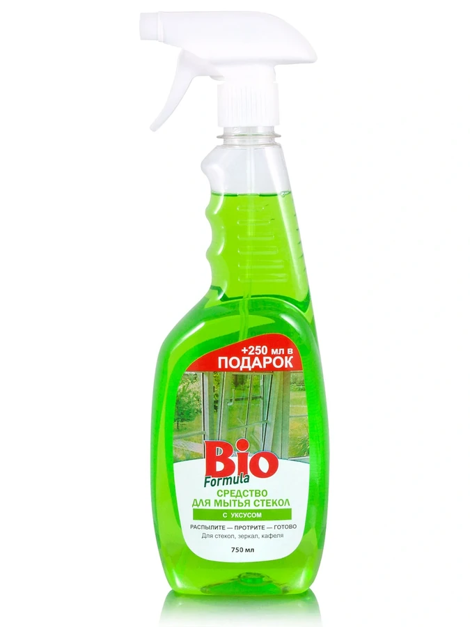 Засіб для миття скла з оцтом BIO Formula Glass Cleaner with Vinegar 750мол