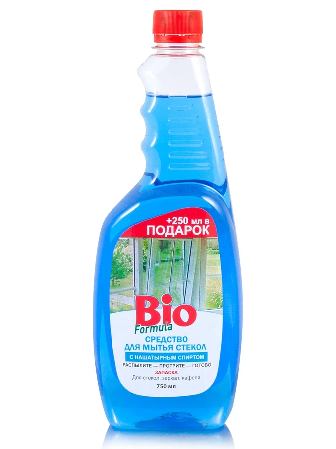 Засіб для миття скла із нашатирним спиртом BIO Formula Glass Cleaner with Ammonia 750мл (reserve) запаска