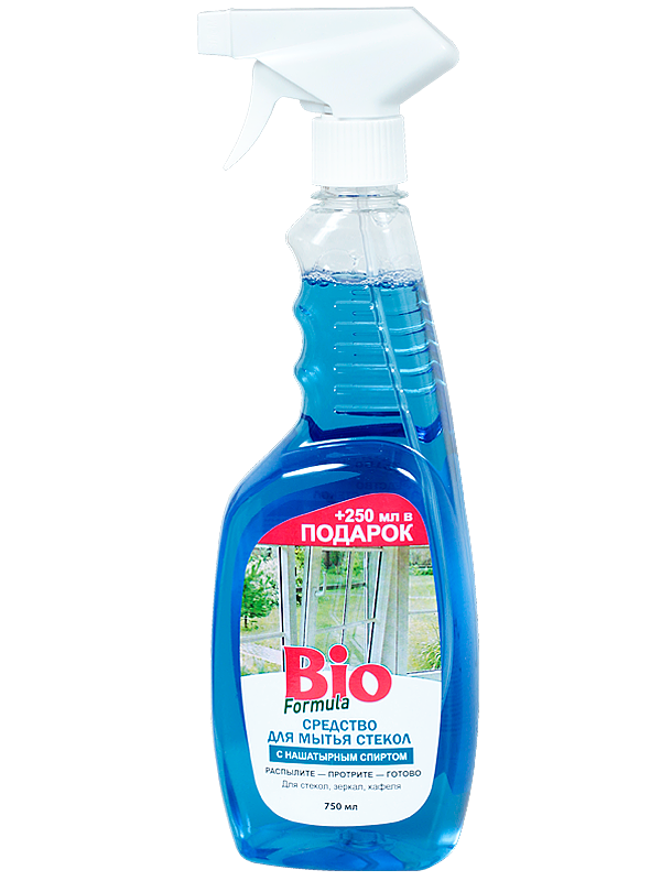 Засіб для миття скла з нашатирним спиртом BIO Formula Glass Cleaner with Ammonia 750мл