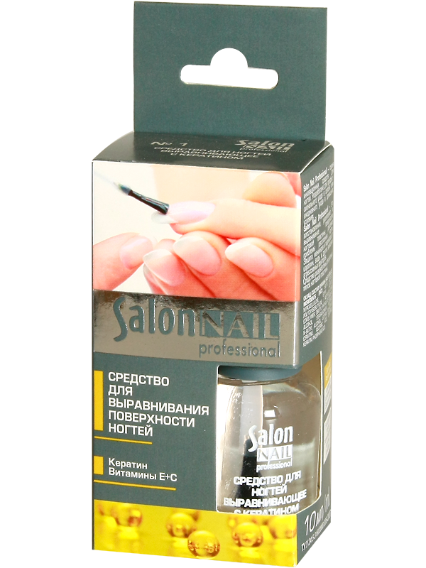 Засіб для вирівнювання поверхні нігтів №1 Salon Professional №1 Means for Nails Equalizing with Keratin з кератином 10 мл