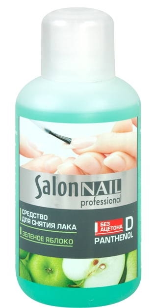 Засіб для зняття лаку Зелене яблуко Salon Professional Means to Relieve Varnish Green Apple 150 мл