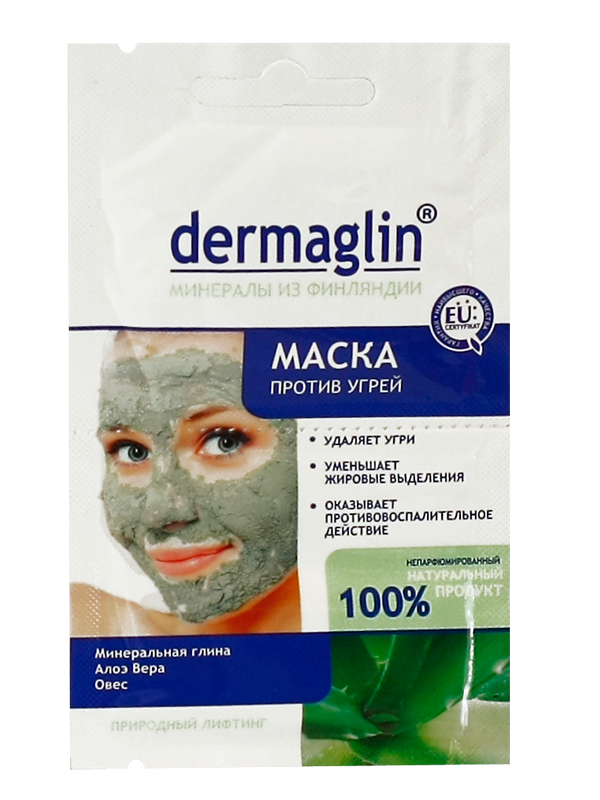Маска Противугрова Dermaglin Mask Anti-Acne 20г