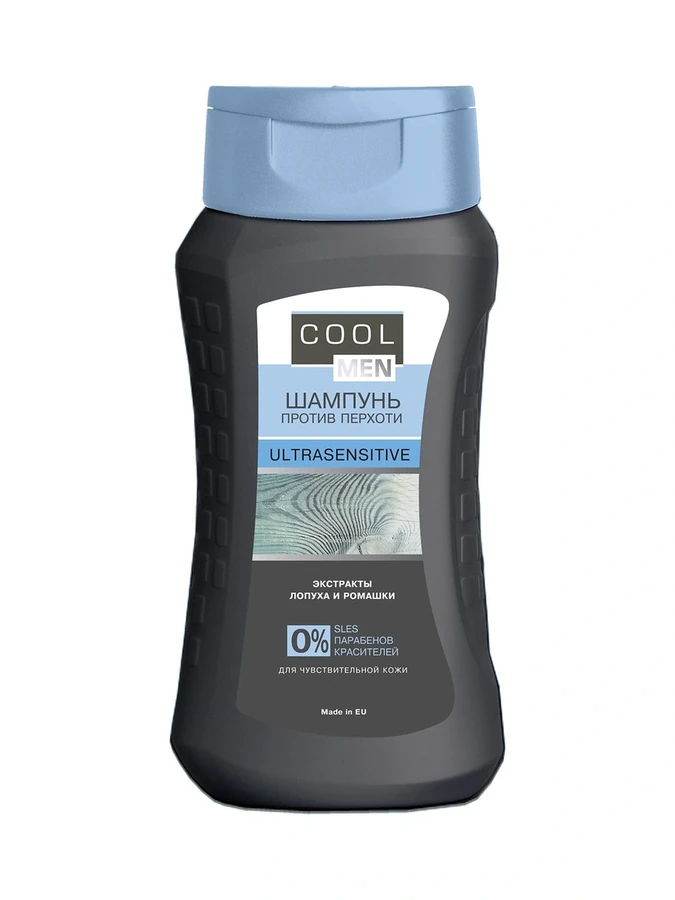 Шампунь проти лупи для чутливої ​​шкіри Cool men UltraSensitive Shampoo Against Dandruff лопух та ромашка 250 мл