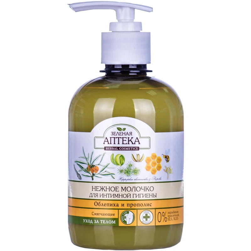 Зелена аптека Milk for Intimate Hygiene Seabuckthorn and Propolis 370 мл