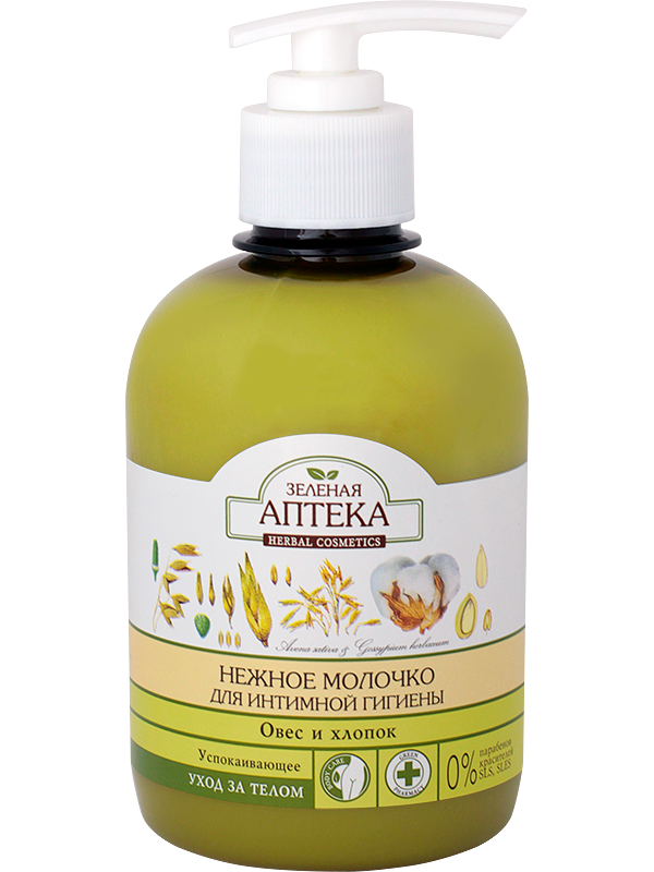 Зелена аптека Milk for Intimate Hygiene Oats and Cotton 370мл