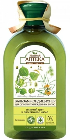 Зелена аптека Balm Conditioner for Dry and Damaged Hair Linden Flowers and Sea Buckthorn Oil 300 мл