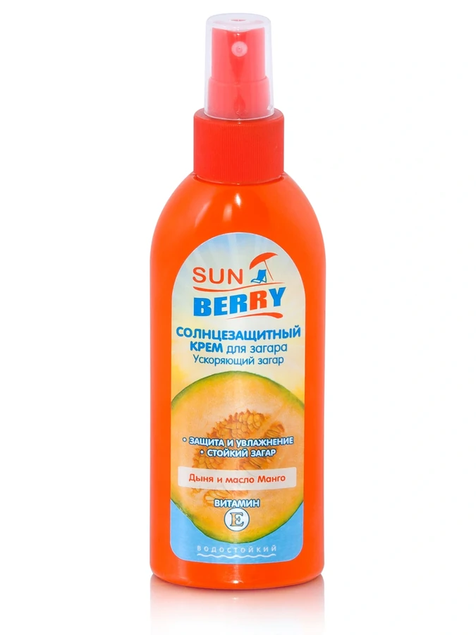 Sun Berry Sun Waterproof Sunblock Faster Tan Melon and Mango Oil 150мл