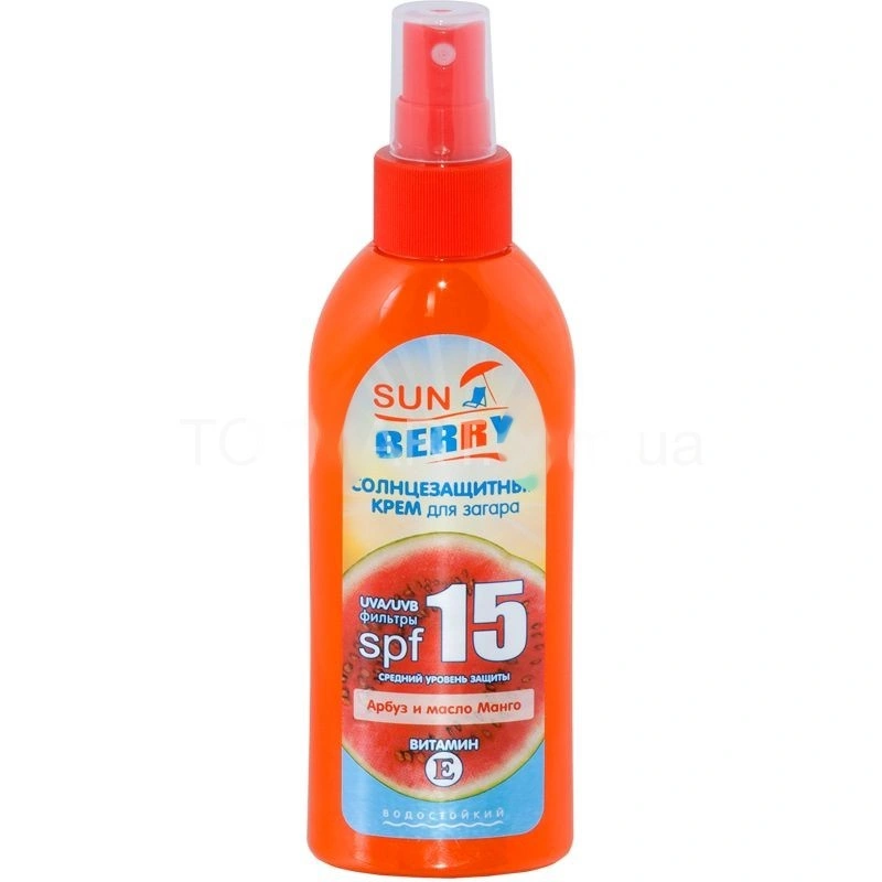 Sun Berry Sun Waterproof Sunblock SPF 15 Watermelon and Mango Oil 150мл