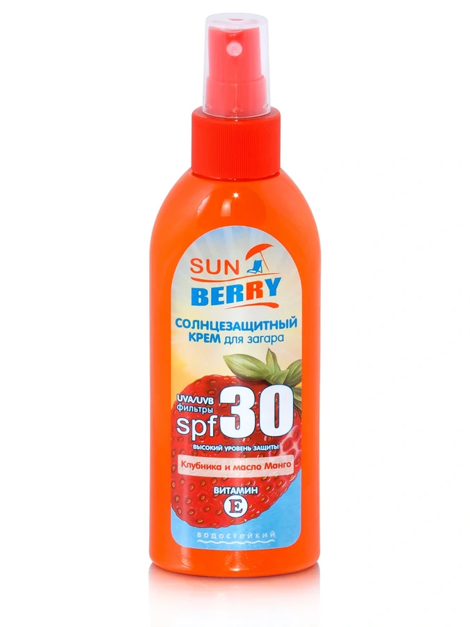 Sun Berry Sun Waterproof Sunblock SPF 30 Strawberry and Mango Oil 150мл