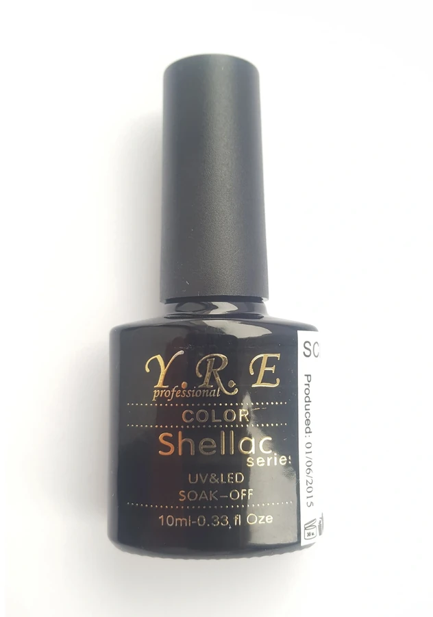 Гель-лак YRE 108 Color Shellac чорний, емаль 10 мл