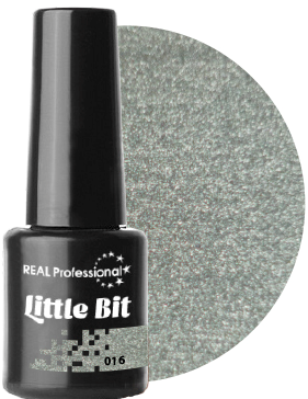 Гель-лак Real Professional Gel Polish №16 Little Bit 6мол сірий із шиммером