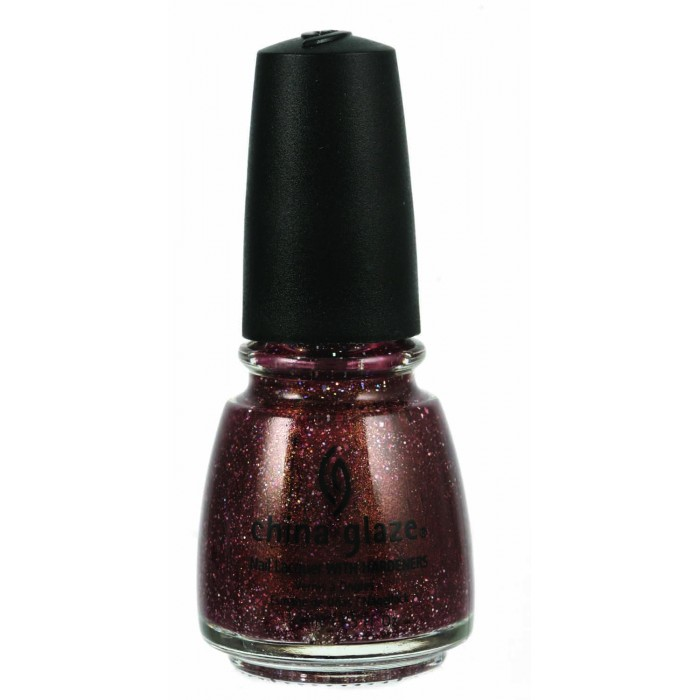 Лак China Glaze Mahoganie бордово-коричневий з глітером 14 мл