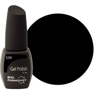 Гель-лак Real Professional Gel Polish №539 12мол чорний, емаль