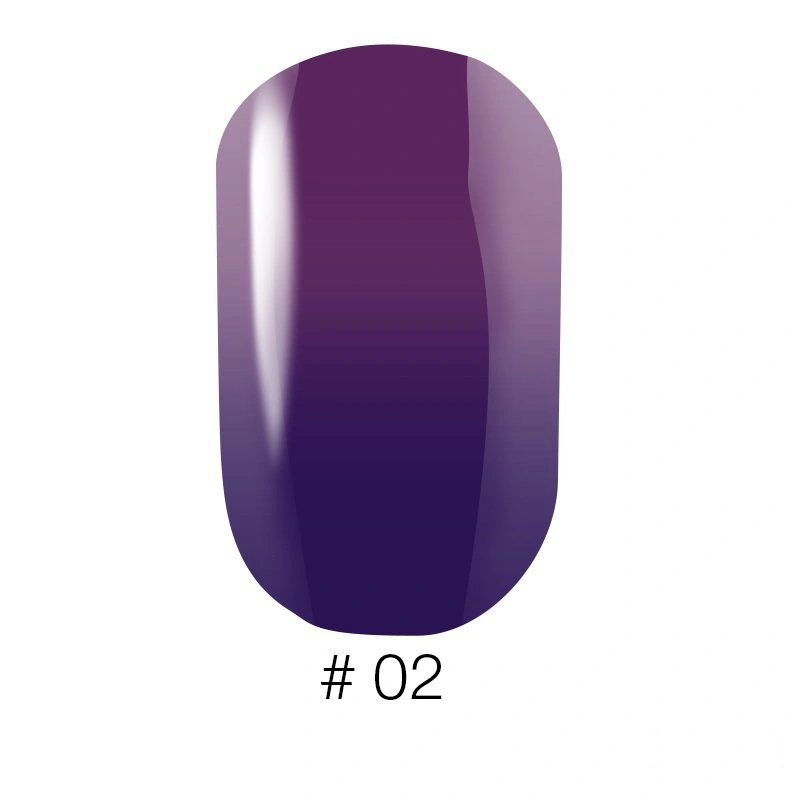 Термо гель-лак Naomi Gel Polish Thermo Collection №02 6мол синьо-фіолетовий з переходом у баклажанний, емаль