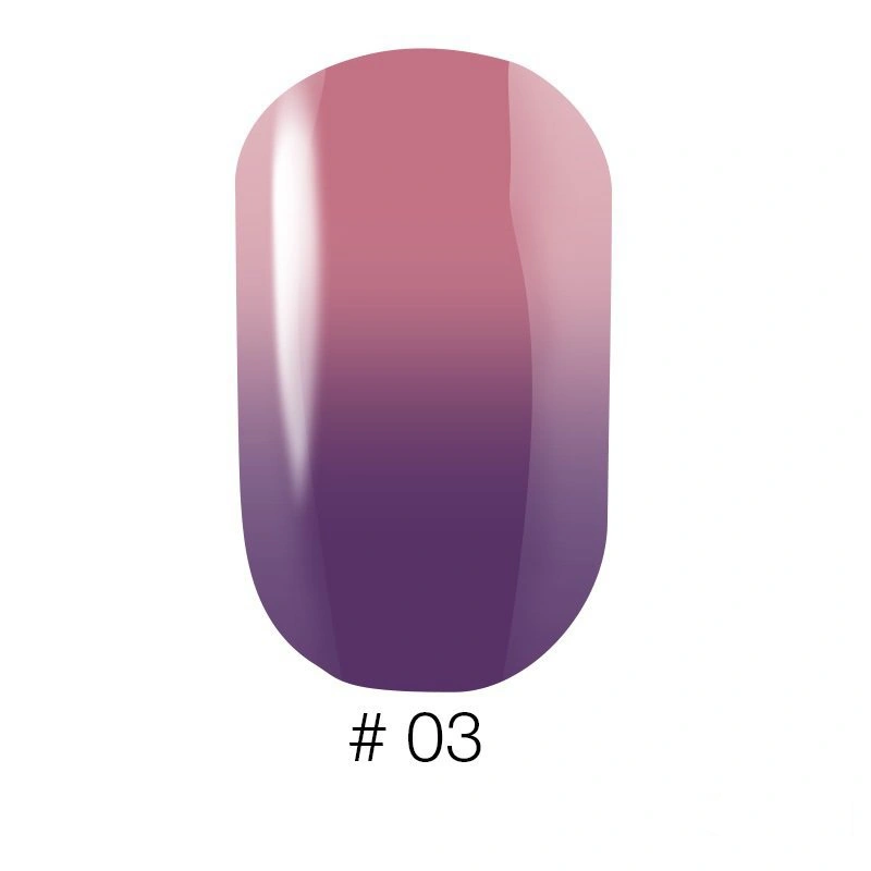 Термо гель-лак Naomi Gel Polish Thermo Collection №03 6мол ліловий з переходом у бежево-рожевий, емаль