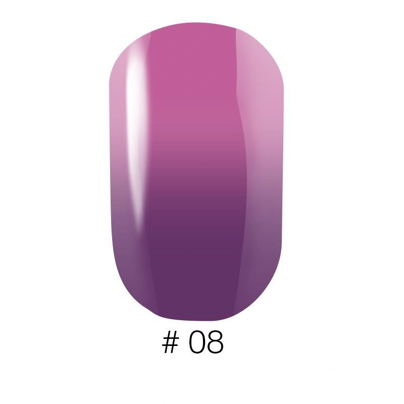 Термо гель-лак Naomi Gel Polish Thermo Collection №08 6мол фіалковий з переходом у бузково-рожевий, емаль