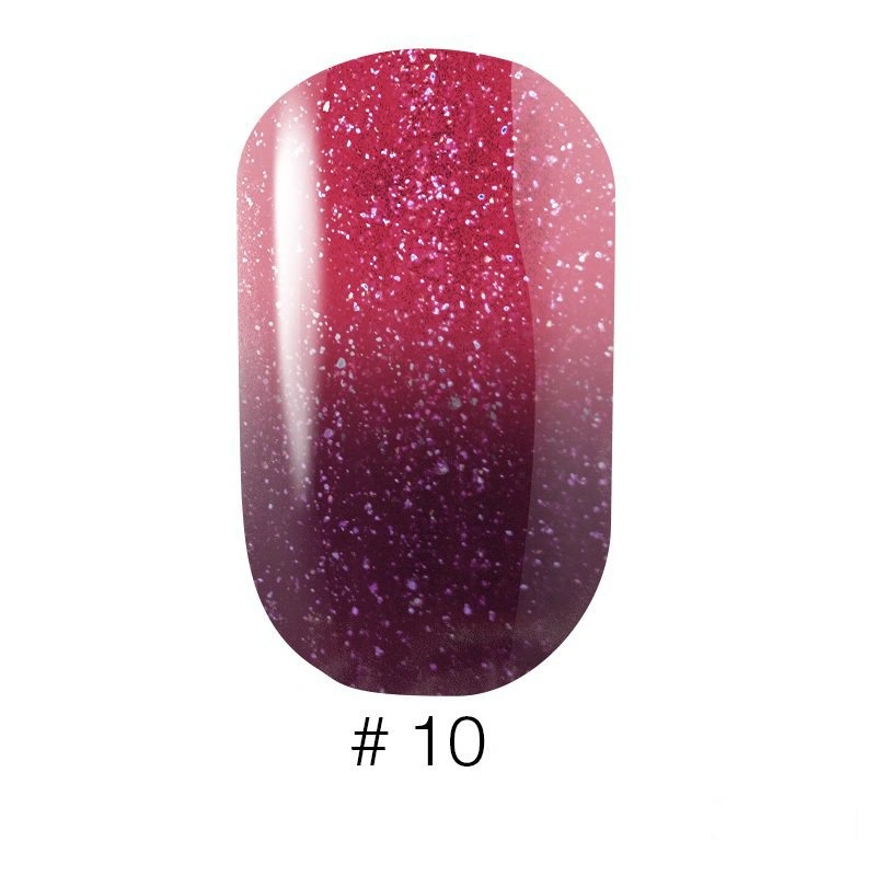 Термо гель-лак Naomi Gel Polish Thermo Collection №10 6мол темно-фіолетовий з переходом у малиновий, із шиммерами