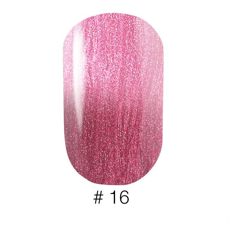 Термо гель-лак Naomi Gel Polish Thermo Collection №16 6мол рожево-малиновий з переходом у молочно-рожевий із шиммером