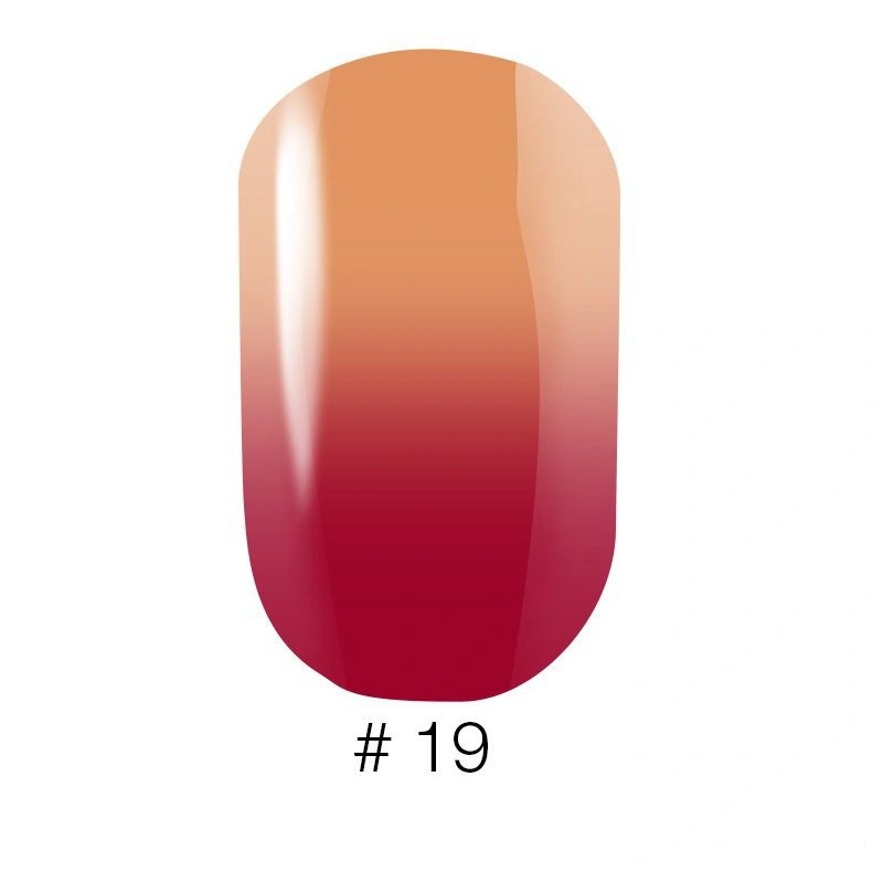 Термо гель-лак Naomi Gel Polish Thermo Collection №19 6мол терракотово-червоний з переходом у молочно-персиковий, емаль