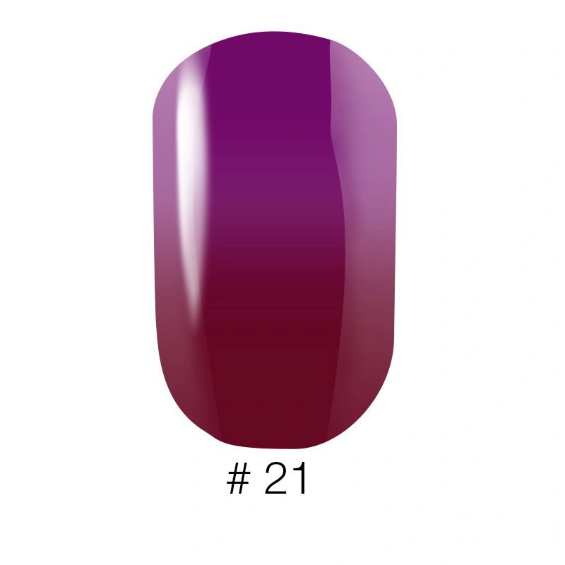 Термо гель-лак Naomi Gel Polish Thermo Collection №21 6мол винний з переходом у фуксію, емаль
