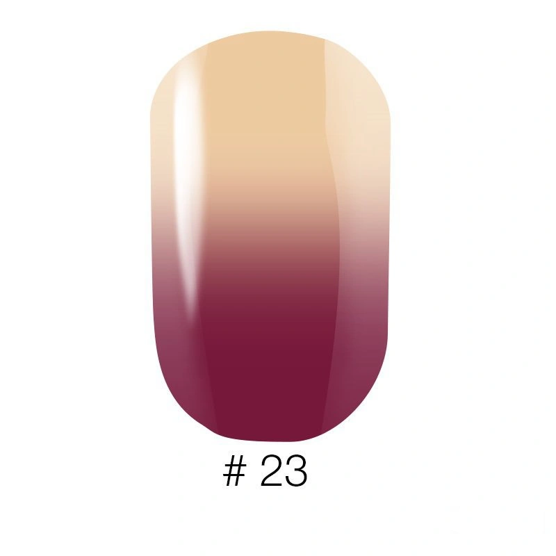 Термо гель-лак Naomi Gel Polish Thermo Collection №23 6мол темно-малінова фуксія з переходом у ніжно-абрикосовий, емаль