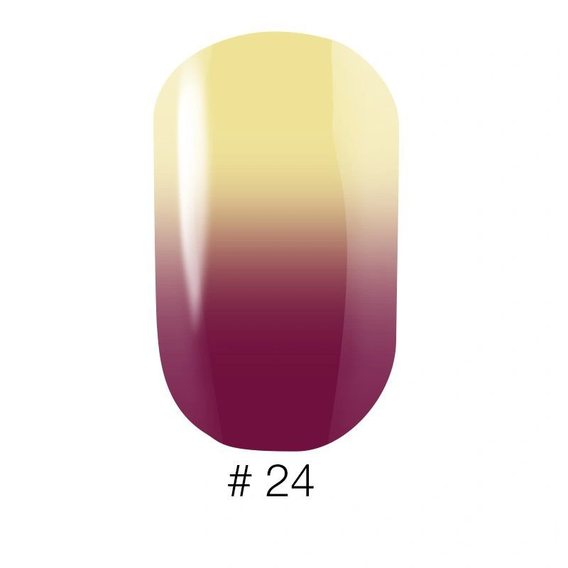 Термо гель-лак Naomi Gel Polish Thermo Collection №24 6мол малінова фуксія з переходом у світло-лимонний, емаль