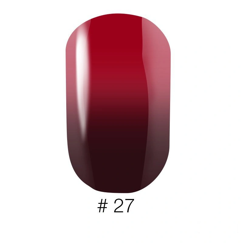 Термо гель-лак Naomi Gel Polish Thermo Collection №27 6мол бордова марсала з переходом у малиново-рожевий, емаль