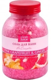 Сіль для ванн Pink grapefruit & Ginger 1100г Fresh Juice Bath Salt Pink grapefruit and Ginger 1100г