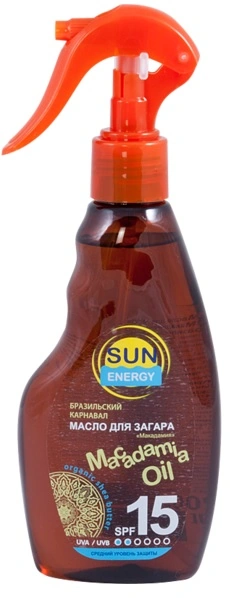 Олія для засмаги Макадамія SPF 15 200мл Sun Energy Sun Oil Macadamia SPF 15 200мл