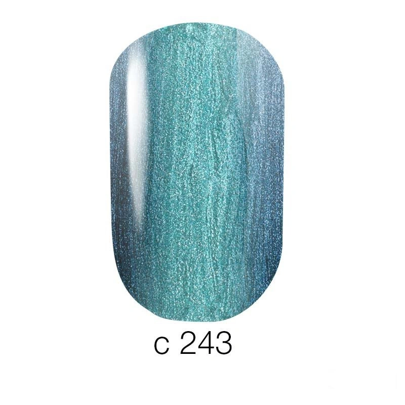 Гель-лак хамелеон Naomi Chameleon Gel Polish №243 бірюзово-блакитний із шиммером 6 мл