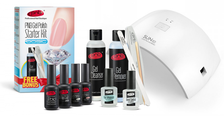 Стартовий набір PNB із LED лампою 24 Вт Bone PNB Gel Polish Starter Kit