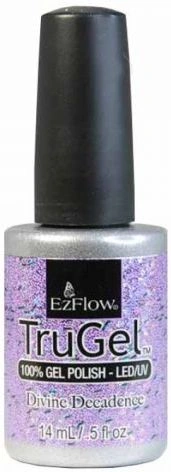 Гель-лак EzFlow TruGel Divine Decadence бузковий блискітки із золотими та зеленими голочками 14 мл