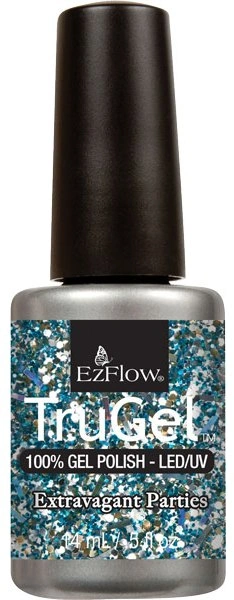 Гель-лак EzFlow Tru Gel Extravagant Parties 14мол блакитні, срібні, золоті блискітки