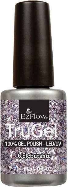 Гель-лак EzFlow TruGel Celebutante 14мол срібні блискітки з різнокольоровими голочками