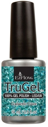 Гель-лак EzFlow TruGel Galactic Gaze бірюзові блискітки та слюда 14 мл