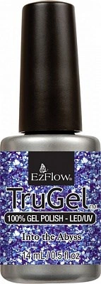 Гель-лак EzFlow TruGel Into the Abyss 14мол приглушені синьо-блакитні блискітки