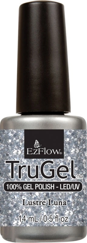 Гель-лак EzFlow TruGel Lustra Luna 14мол сріблясті дрібні та великі блискітки