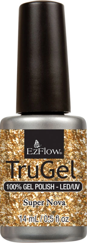 Гель-лак EzFlow TruGel Super Nova золотиста слюда, прозорий 14 мл