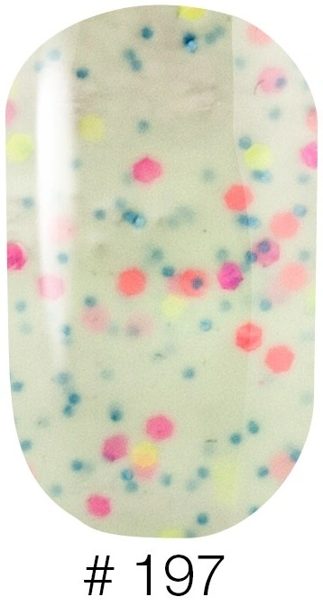 Гель-лак Naomi Gel Polish Candy Bar №197 6мол світла молочно-м`ятна карамель з конфетті