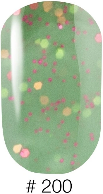 Гель-лак Naomi Gel Polish Candy Bar №200 6мол молочно-зелена карамель із конфетті