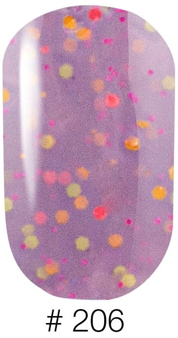 Гель-лак Naomi Gel Polish Candy Bar №206 6мол молочно-бузкова карамель з конфетті
