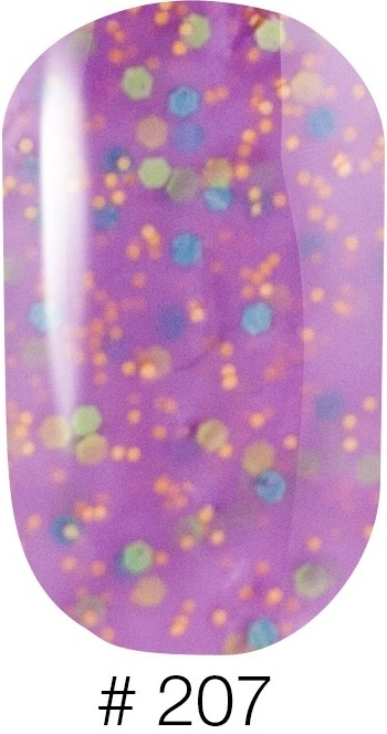 Гель-лак Naomi Gel Polish Candy Bar №207 6мол молочно-бузкова карамель з конфетті