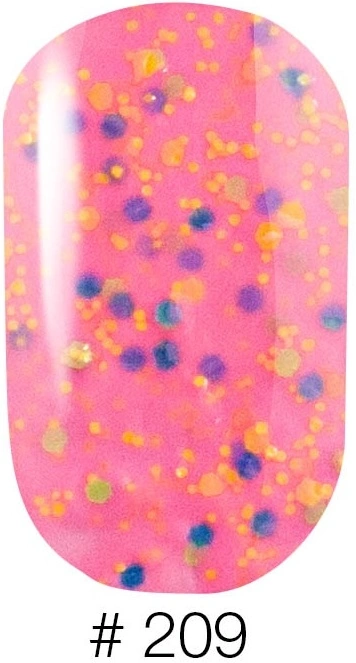 Гель-лак Naomi Gel Polish Candy Bar №209 6мол рожева карамель із конфетті