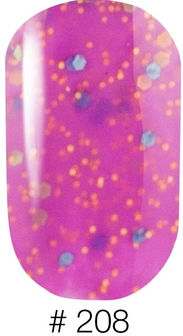Гель-лак Naomi Gel Polish Candy Bar №208 6мол малінова карамель з конфетті